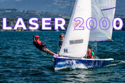 Navigation en Laser 2000 lors d'un cours de voile au Club Nautique de Crans sur le lac Léman